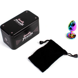 Secretplay - Plug Anal En Métal Arc-En-Ciel Petite Taille 7 Cm